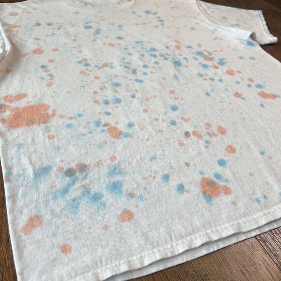 Pac-Man Running & Eating Logo Crew Neck Shirt Men XL White Tie Dyed Retro Gaming - Picture 8 of 8